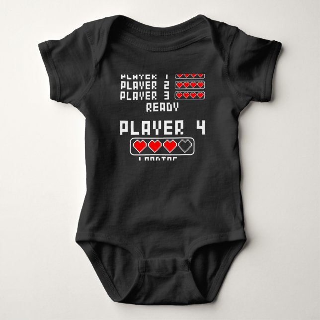 Pregnancy Announcement Player 4 Loading Baby Bodysuit (Front)