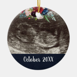 Pregnancy Announcement   Pregnancy Reveal Photo Ceramic Tree Decoration
