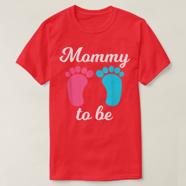 Pregnancy Announcement Pregnant Mommy Gender Revea T-Shirt (Design Front)
