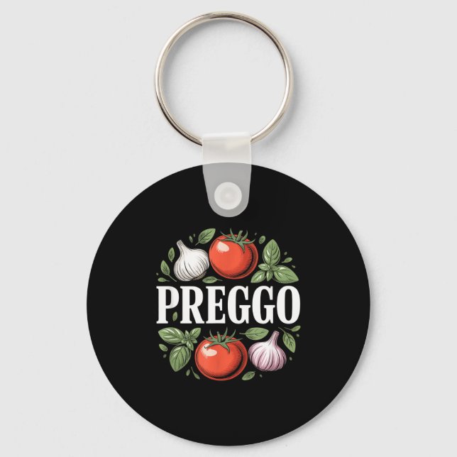 Pregnancy Announcement Prego Pasta Sauce Funny Pre Key Ring (Front)
