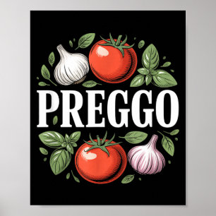 Pregnancy Announcement Prego Pasta Sauce Funny Pre Poster