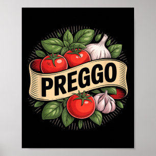Pregnancy Announcement Prego Pasta Sauce Funny Pre Poster