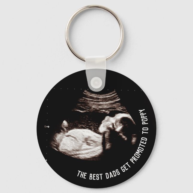 Pregnancy Announcement Promo Grandpa to be Poppy  Key Ring (Front)