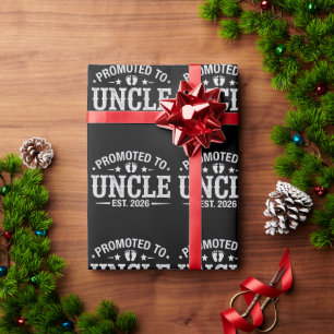 Pregnancy Announcement Promoted to Uncle est. 2026 Wrapping Paper