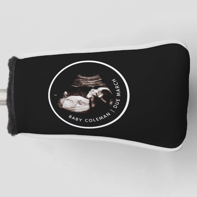 Pregnancy Announcement Sonogram Photo Golf Head Co Golf Head Cover (Front)