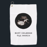 Pregnancy Announcement Sonogram Photo  Golf Towel<br><div class="desc">Can be customised to suit your needs. © Gorjo Designs. Made for you via the Zazzle platform. // Note: photo used is a placeholder image only. You will need to replace with your own photo before ordering/ printing. If you need help with this please contact me. // Need help customising...</div>