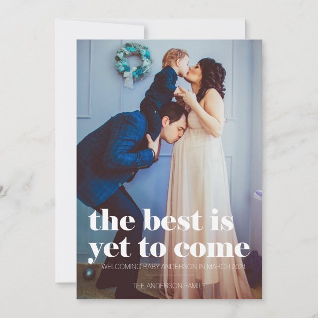 Pregnancy Announcement, The Best is Yet to Come Holiday Card (Front)