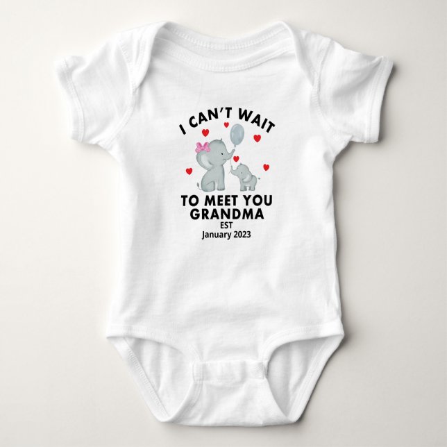 Pregnancy Announcement To Grandma Grandmother Baby Bodysuit (Front)