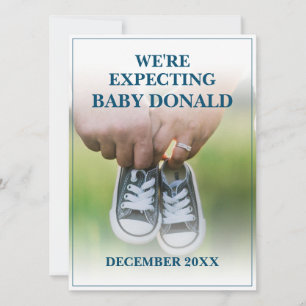 Pregnancy Announcement with Baby Shoes
