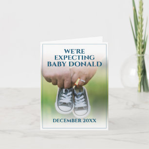 Pregnancy Announcement with Baby Shoes