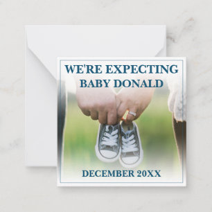 Pregnancy Announcement with Baby Shoes