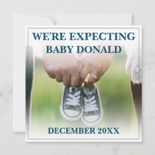 Pregnancy Announcement with Baby Shoes
