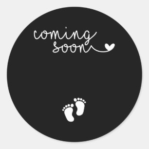Pregnancy Announcet For Pregnant Mum To Be Coming Classic Round Sticker