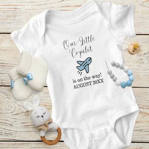 Pregnancy Baby Boy Aeroplane Little Co-Pilot Custo Bodysuit