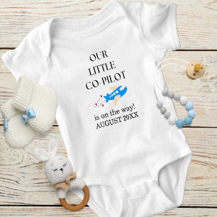 Pregnancy Baby Boy Aeroplane Little Co-Pilot Custo Bodysuit
