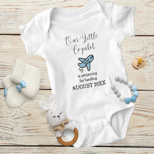 Pregnancy Baby Boy Aeroplane Little Co-Pilot Custo Bodysuit