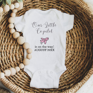 Pregnancy Baby Girl Pink Aeroplane Little Co-Pilot Bodysuit