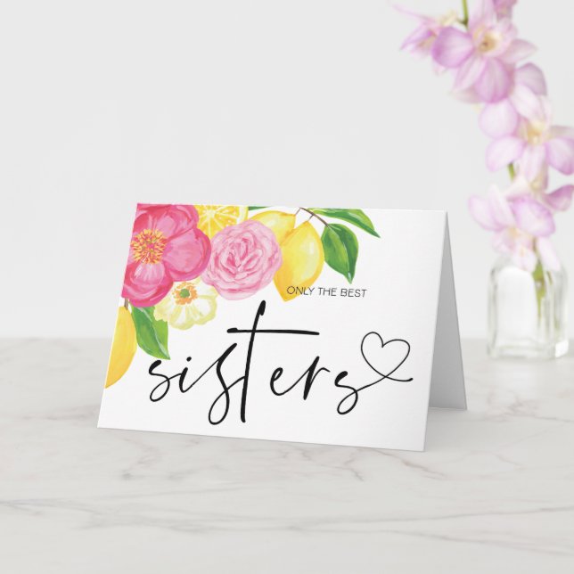 Pregnancy Baby Reveal Gift My Sister Pink Flowers Card (Orchid)