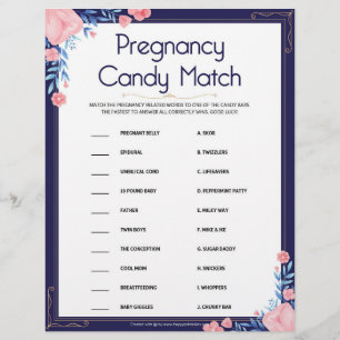 Pregnancy Candy Match [Floral Frame] Custom Letterhead
