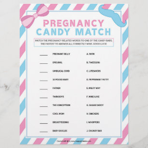Pregnancy Candy Match [Gender Surprise] Custom Letterhead