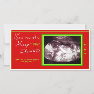 Pregnancy Christmas Card- Ultrasound Photo Holiday Card