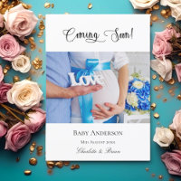 Pregnancy coming soon pregnant baby photo blue