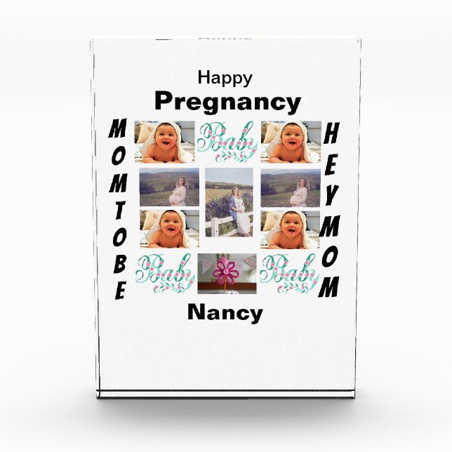 Pregnancy custom 11 Photo Collage  Block (Front)