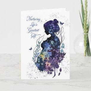 Pregnancy Discomfort Support Artistic Silhouette Card