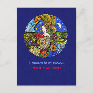 Pregnancy Illustration Postcard