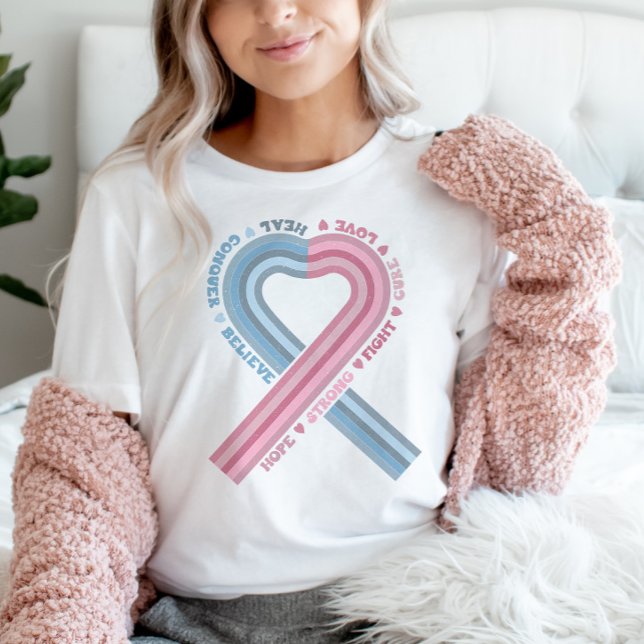 Pregnancy Infant Loss Awareness Ribbon Pink Blue T-Shirt (Creator Uploaded)