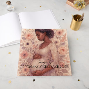 Pregnancy Keepsake Book, Black Pregnant Woman Guest Book