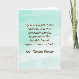 Pregnancy Loss Announcement