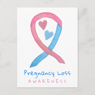 Pregnancy Loss Awareness Ribbon Art Postcard