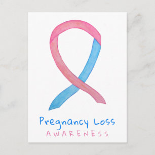 Pregnancy Loss Awareness Ribbon Art Postcard