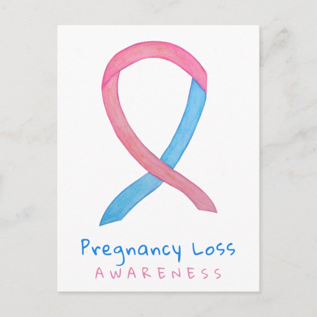 Pregnancy Loss Awareness Ribbon Art Postcard (Front)