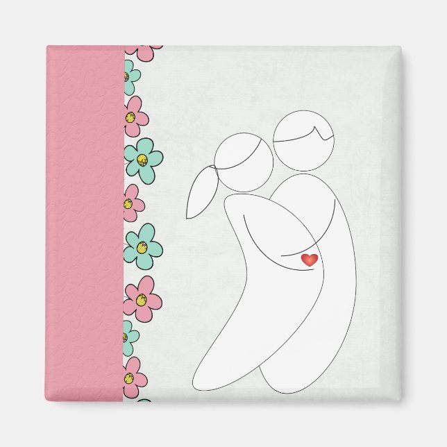 Pregnancy magnet(pink) magnet (Front)