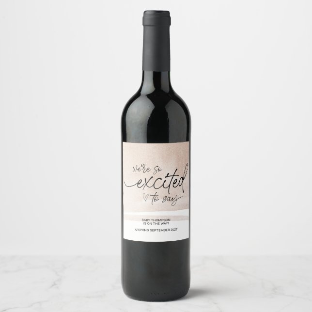 Pregnancy New Baby on Way Announcement Mum to Be Wine Label (Front)