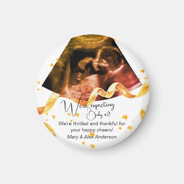 Pregnancy New Baby Ultrasound Sonogram Photo Magnet (Front)