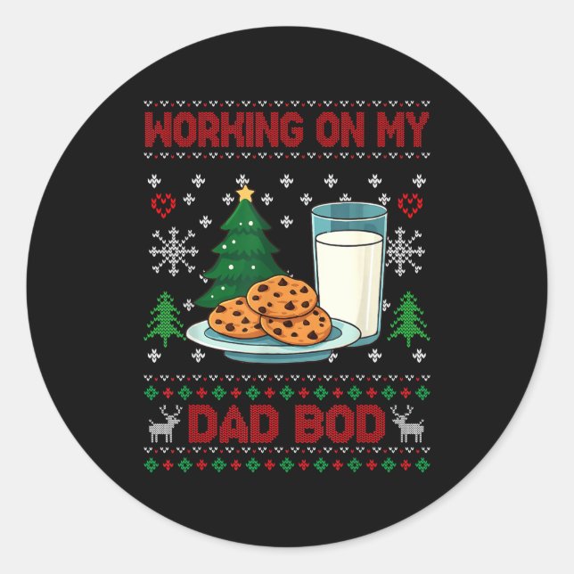 Pregnancy New Mom Baby Pregnant Christmas Matching Classic Round Sticker (Front)