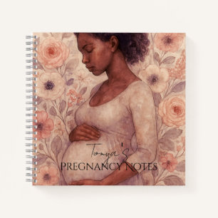 Pregnancy Notes, Black Pregnant Woman Notebook