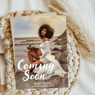 Pregnancy Photo Announcement   Minimal Coming Soon