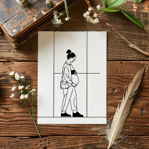 Pregnancy Pregnat Woman Simple Invitation