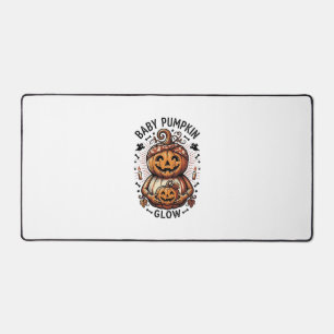 Pregnancy Pumpkin Shirt Vintage Halloween Belly De Desk Mat