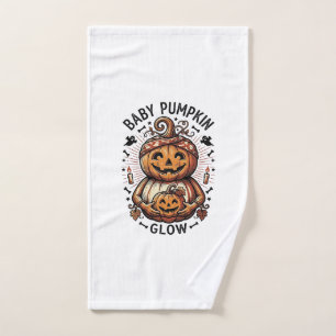 Pregnancy Pumpkin Shirt Vintage Halloween Belly De Hand Towel
