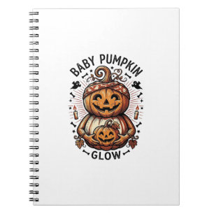 Pregnancy Pumpkin Shirt Vintage Halloween Belly De Notebook