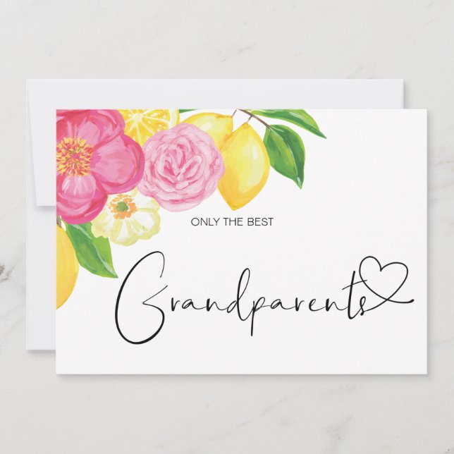 Pregnancy Reveal Great Grandparents Baby Floral Card (Front)