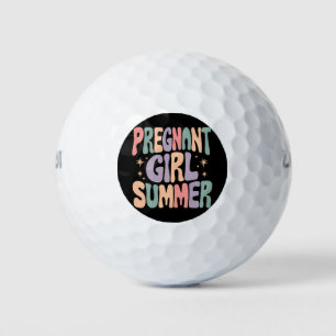 Pregnancy Reveal Pregnant Girl Summer Baby Shower  Golf Balls