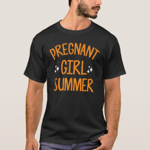 Pregnancy Reveal Pregnant Girl Summer Baby Shower T-Shirt