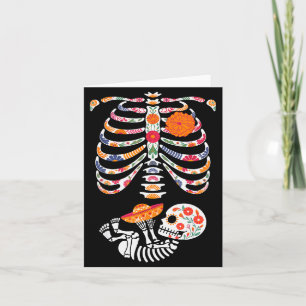 Pregnancy Skeleton Belly Day Of The Dead Dia De Lo Card