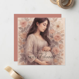 Pregnancy Thank You Card, Asian Pregnant Woman Card